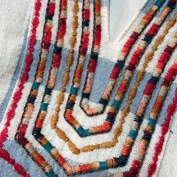 THML Tank Style Embroidered Bohemian Shift Dress - Picture 2 of 13